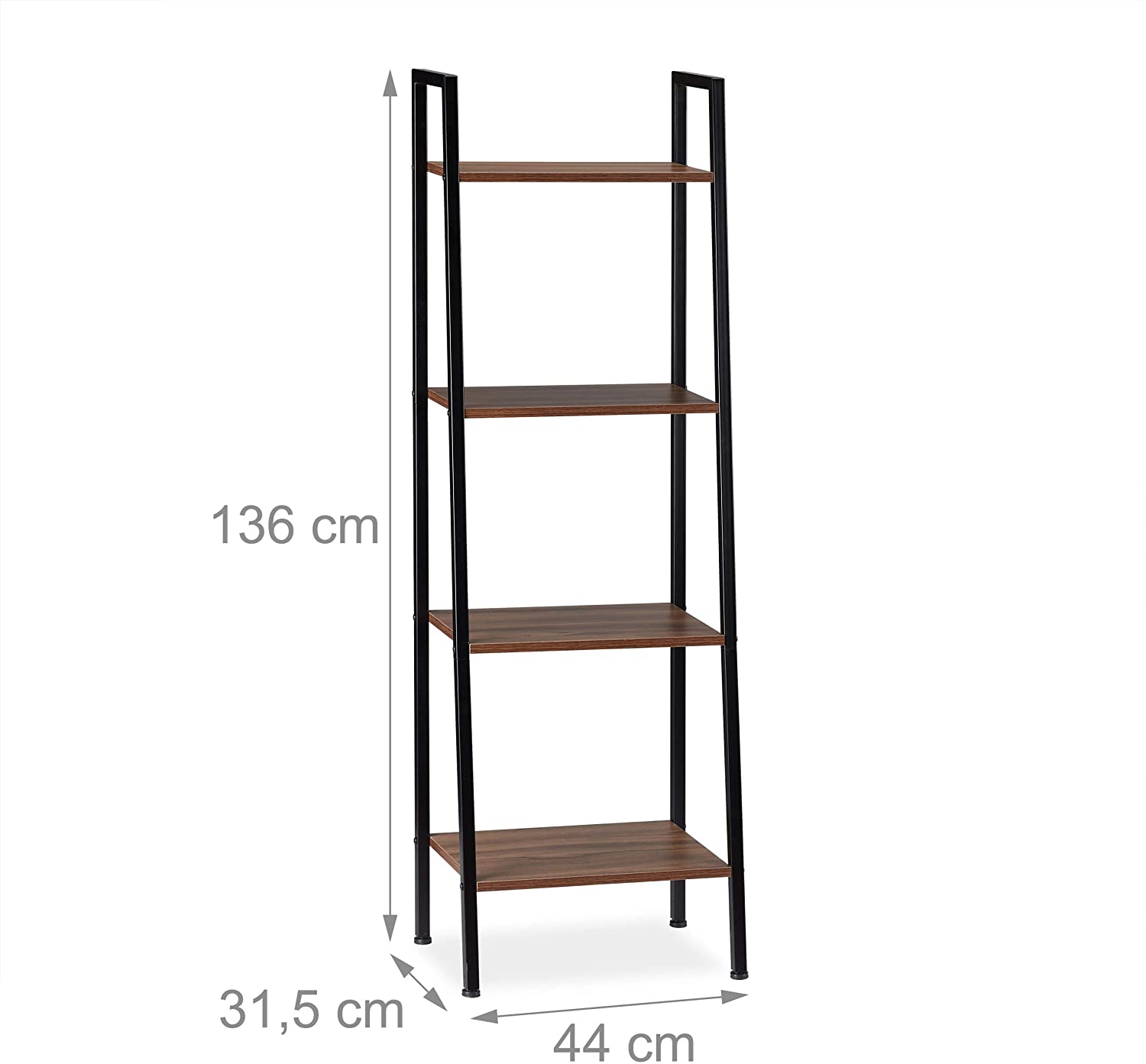 Mensola da terra con pianta da soggiorno a 4 piani 136 cm marrone e nero 13_0001202_2