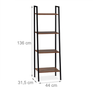 Mensola da terra con pianta da soggiorno a 4 piani 136 cm marrone e nero 13_0001202_2