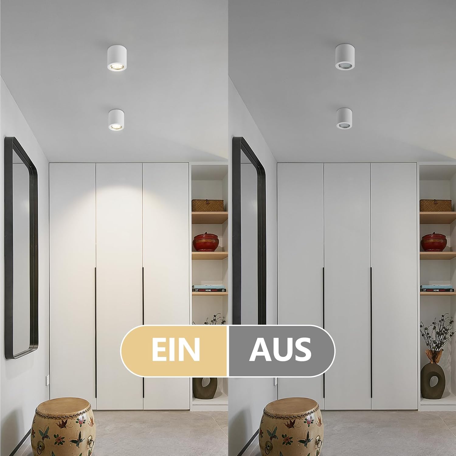 ZMH Lampada da soffitto faretto moderno GU10 bianco per cucina soggiorno