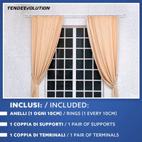 Bastone Tenda in Legno di Alta Qualità, diametro 35 mm a strappo colore ciliegio lunghezza 300 CM