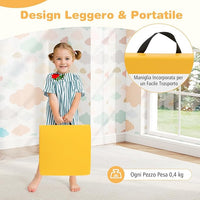 Set di 6 Cuscini per Sedia per Bambini, Cuscini Quadrati Morbidi in Spugna con Maniglie, Sedute Flessibili Portatili e Leggere per Casa Scuola Asilo, 40 x 40 cm