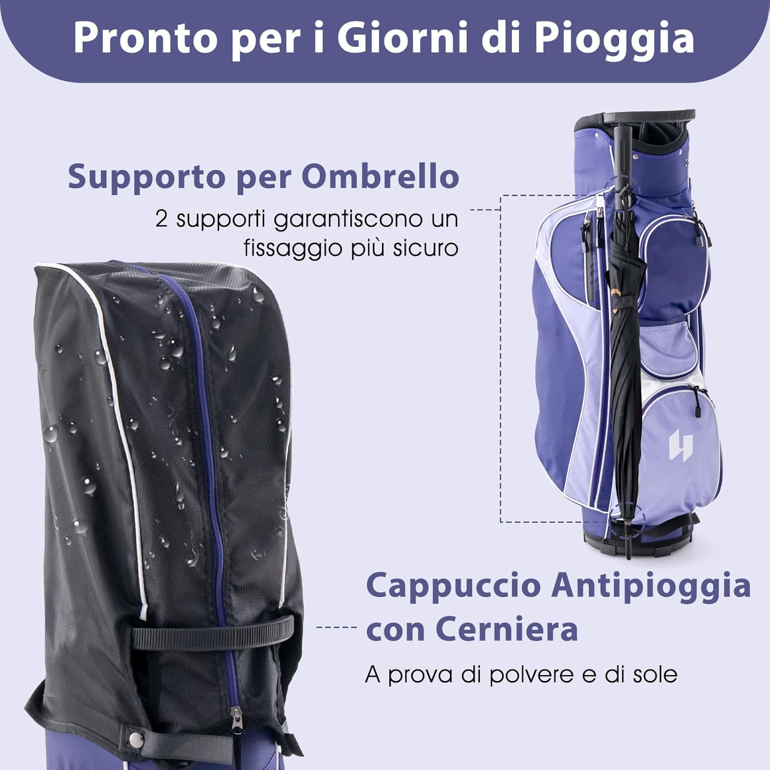 Set Completo di Mazze da Golf per Donna, con Driver 460CC 1, Fairway 3, Ibrido 5, Ferri 5, 6, 7, 8, 9, P e S, Putter e Borsa Portatile Leggera, Destrorso