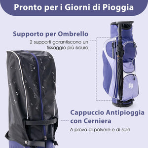 Set Completo di Mazze da Golf per Donna, con Driver 460CC 1, Fairway 3, Ibrido 5, Ferri 5, 6, 7, 8, 9, P e S, Putter e Borsa Portatile Leggera, Destrorso