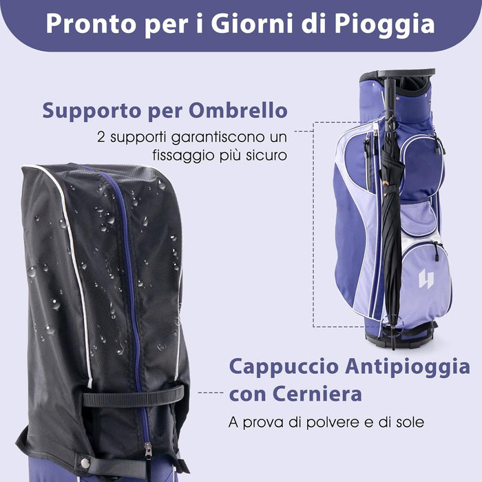 Set Completo di Mazze da Golf per Donna, con Driver 460CC 1, Fairway 3, Ibrido 5, Ferri 5, 6, 7, 8, 9, P e S, Putter e Borsa Portatile Leggera, Destrorso