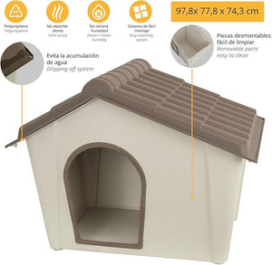 Cuccia Large in resina, tortora e beige L978xP778xH743 mm