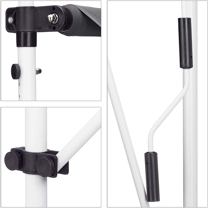 Tenda da balcone telescopica a manovella altezza regolabile in acciaio poliestere resistente ai raggi UV 250 x 120 cm grigio 13_0002541_4