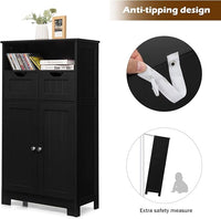 Armadietto Terra da Bagno Mobile Autoportante, Mobiletto Ufficcio Multiuso, con Cassetti e Ripiani, Ampio Spazio, Legno (Bianco)