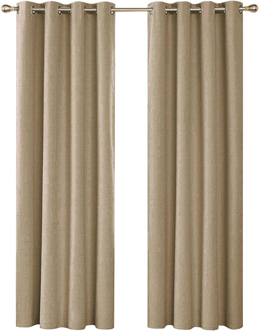 Tenda Porta Finestra Tortora 140x280 cm Tessuto Semitrasparente Coprente Occhielli Acciaio