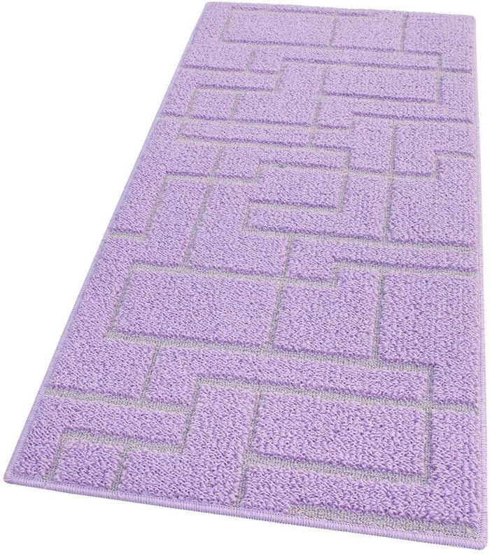 Tappeto Casa Cucina 3D 50x290 Cm Design Geometrico Moderno Assorbente Antiscivolo Viola