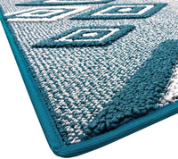 Tappeto Cucina Rombi .3D 57x270 Cm Assorbente Morbido Moderno Antiscivolo Blu