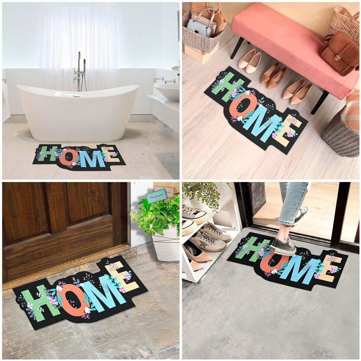 Zerbino Gomma Sostenibile 40X70 Ingresso Antiscivolo Interno Esterno Morbido Moderno Dis.SL