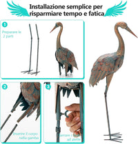 Statue da Giardino in Metallo, Set di 2 Sculture da Esterno ed Interno, Ideale per Casa, Patio, Prato e Cortile (Modello 2)