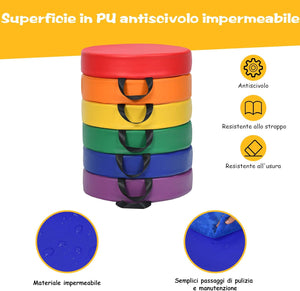 Tappeto per Bambini 6 Pezzi, Tappeto da Terra Cuscino Yoga Meditazione, per Camera da Letto e Salotto, Moderno 38x38x8cm