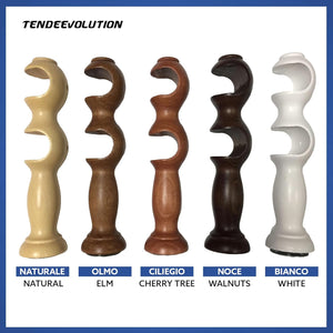 Coppia di Supporti Doppi in Legno per Tenda, Bastone 35 mm, Colore Bianco, 100% Legno di Alta Qualità, Made in Italy