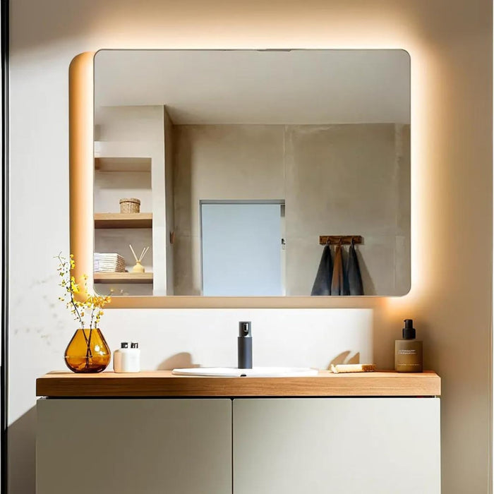 Specchio Bagno con Luce Led ZEUS 80x60 cm, Striscia led Luce Naturale 4000K, Specchio Retroilluminato Bagno 24V