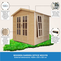 Ufficio in legno da giardino - W233xD222xH233cm - TIMBELA M351FB