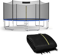 Rete per Trampolino Sostitutiva 244cm/305cm/366cm/427cm/457cm/488cm, Ideale per Struttura Rotonda con 6/8 Paletti con Doppie Cerniere, Fibbie di protezione e Ganci