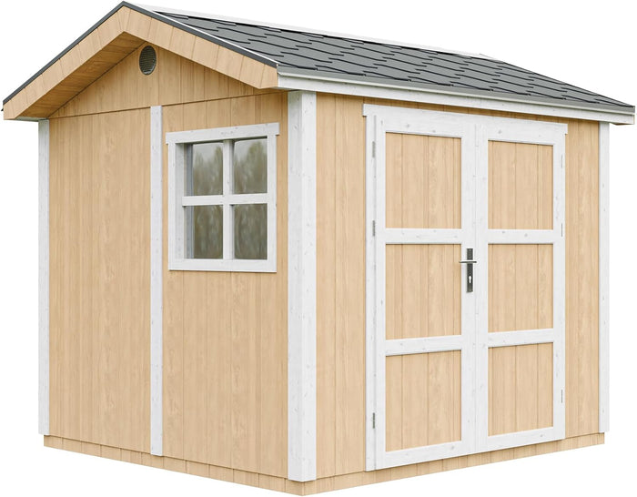 Casetta da giardino di qualit? premium 5,9 m² - H252x250x294 cm - Timbela M913A-HARVEST HONEY