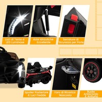 Lamborghini Macchina Elettrica per Bambini, Auto Elettrica Cavalcabile con Telecomando Luci LED, 3 Velocità, 3-6 km/h, Modalità Dondolo, per Bambini 3-8 Anni (Nero)