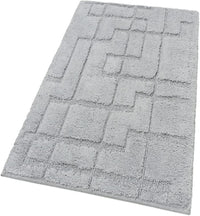 Tappeto Bagno Puro Cotone Morbido 3D Camera Sendiletto Elegante Lavabile Grigio 55x90 cm
