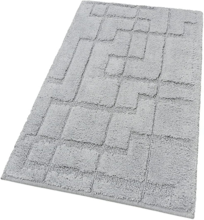 Tappeto Bagno Puro Cotone Morbido 3D Camera Sendiletto Elegante Lavabile Grigio 55x90 cm