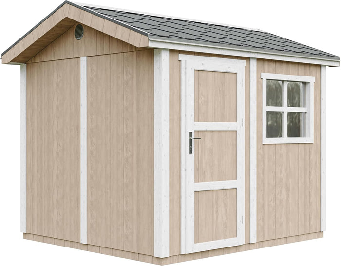 Casetta da giardino di qualit? premium 5,9 m² - H252x250x294 cm - Timbela M913-TERRA BROWN