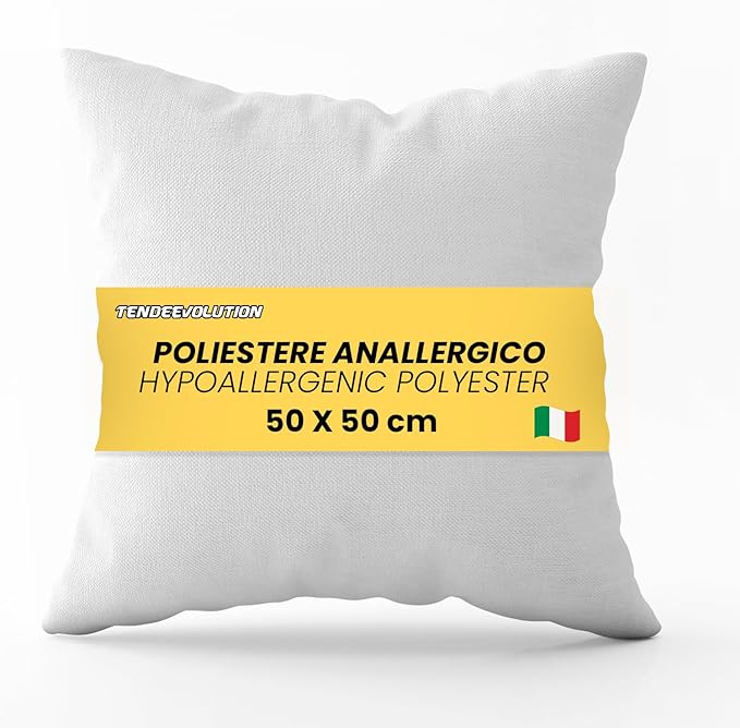 Anima Imbottitura Cuscino 50x50 cm - Federe Morbide, Comfortevoli, Antiallergiche, Lavabili - Ideali per Divano, Letto, Arredamento