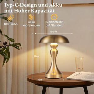 ZMH Lampada da tavolo wireless bronzo dorato touch batteria USB ricaricabile per comodino soggiorno