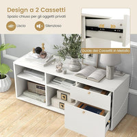 Credenza Buffet da Cucina, Armadio Buffet Moderno con Cassetti e Scomparti Aperti, Armadio da Cucina con Gambe in Metallo, per Cucina, Sala da Pranzo e Soggiorno, 108 x 39 x 50 cm