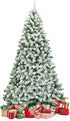 Albero di Natale 135/180/225 cm, Albero di Natale Innevato in PVC, Albero di Natale Artificiale con 400/928/1364 Rami Folti e Realistici e Base di Metallo, Verde (225 cm)