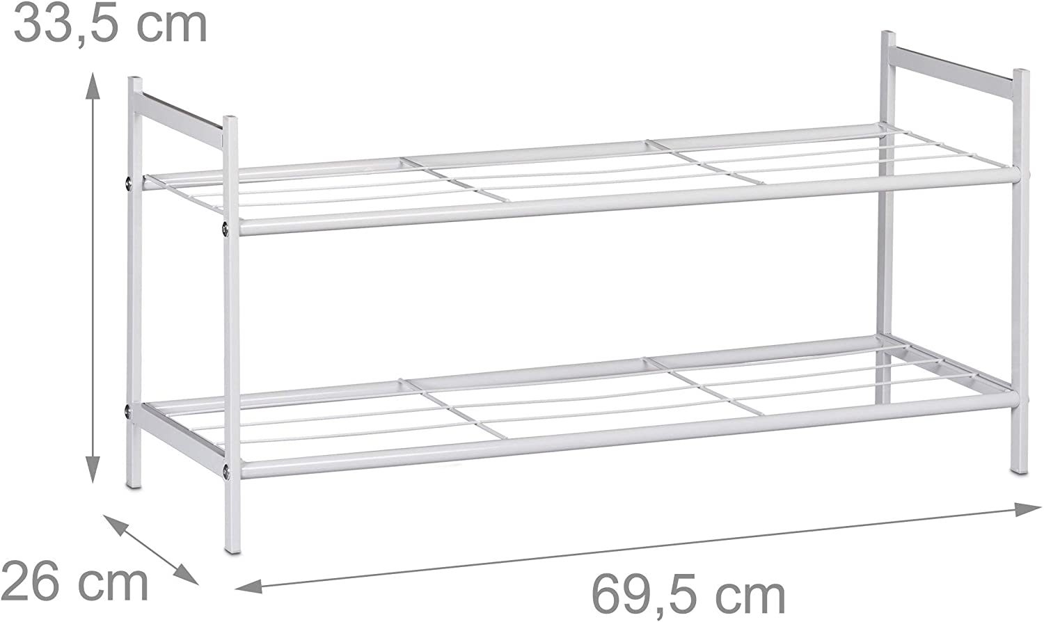 Mensola scarpiera con 2 ripiani in meta 6 paia bianco 13_0001639_2