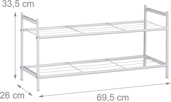 Mensola scarpiera con 2 ripiani in meta 6 paia bianco 13_0001639_2