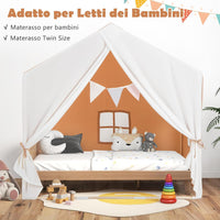 Tenda da Gioco per Bambini, Tenda per Bambini con Finestre Tappetino Lavabile in Cotone e Bandiera, Castello da Gioco per Bambini 3 Anni + (Marrone chiaro)