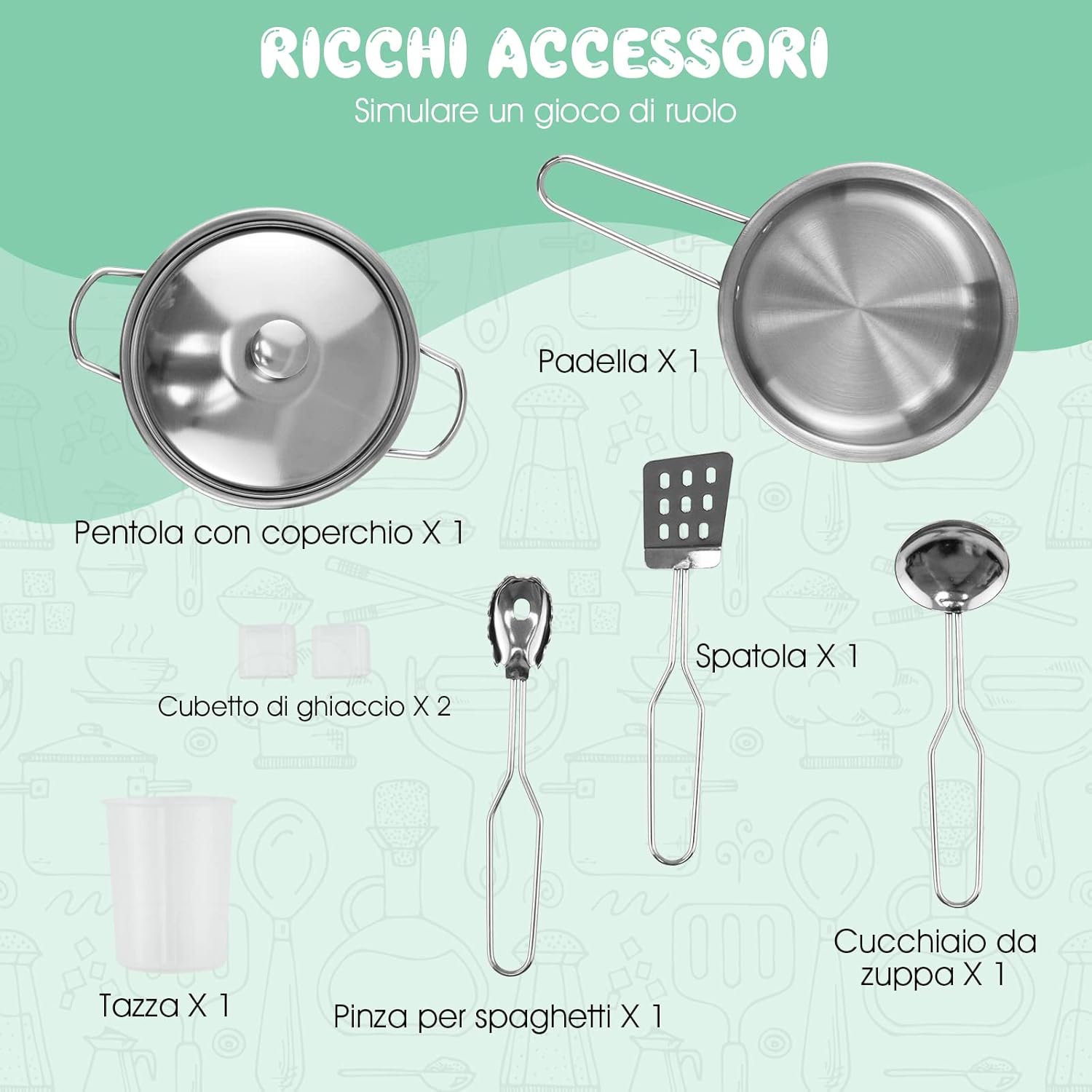 Cucina Giocattolo per Bambini in Legno, Cucina per Bambini con Macchina del Ghiaccio, Telefono, Lavatrice, Forno, Microonde, Lavello e Rubinetto, Funzione Luci e Suoni, per Bambini 3+ Anni