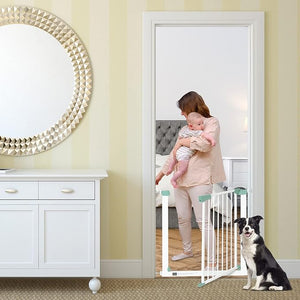 Cancelletto di Sicurezza per Bambini a Passo Passeggiato, Cancelletto di Sicurezza a Chiusura Automatica con Pressione per Bambini e Animali Domestici, Larghezza Regolabile da 80 a 132 cm