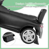 Mercedes Benz Macchinina Cavalcabile a Spinta per Bambini, Auto da Gioco con Volante Clacson e Suono, Spazio di Archiviazione, Auto a Spinta per bambini 1-3 Anni (Nero)
