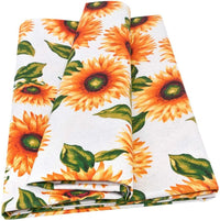 Telo Arredo Copritutto 170x280 cm Cotone Copridivano Letto Girasoli Bianco