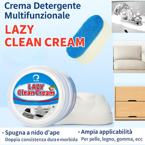 Pasta Pulente Multiuso 400g, con Spugna + Panno Magico Microfibra, Anticalcare Doccia, Azione Antigoccia, Brilla Acciaio, Vetri e Superfici, Detergente Universale Biodegradabile.