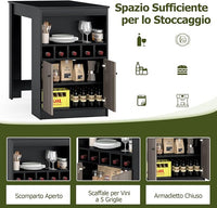 Tavolo da Pranzo 120 x 60 x 91,5 cm, Tavolo Cucina Salvaspazio con Scomparti, Armadietto e Ripiano Regolabile, Scrivania Moderno per Sala da Pranzo e Soggiorno, Nero