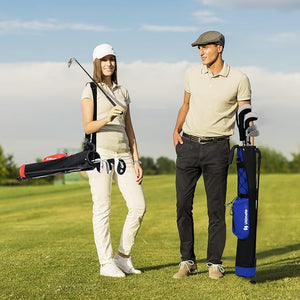 Borsa da Golf Leggera con Supporto, per Campo Pratica, Par 3 e Campi Esecutivi, Borsa da Golf con Tracolla Regolabile, Tasca e Portabottiglie per Donne e Uomini
