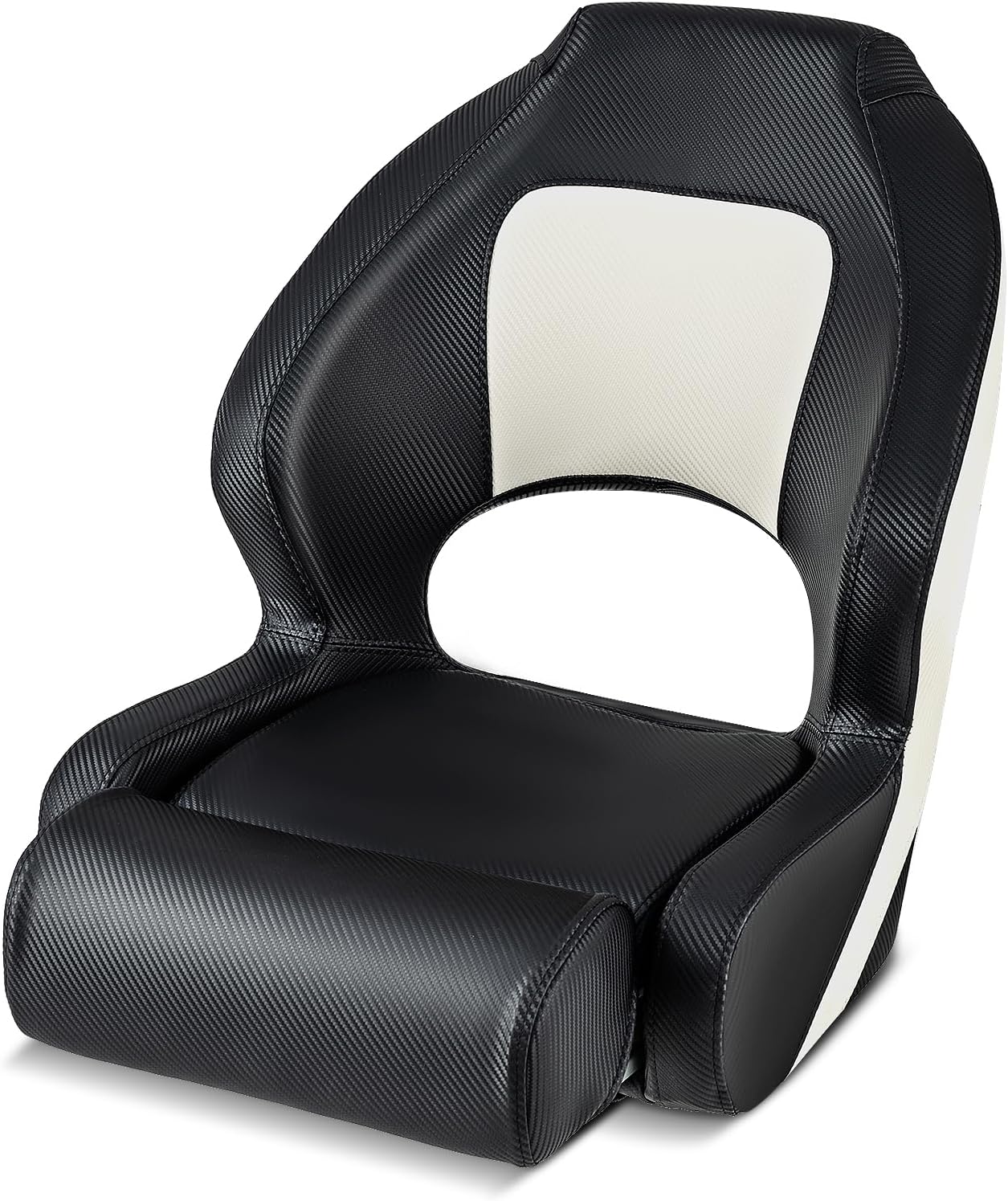 Sedia per Barca, Sedile da Barca con Supporto per Schienale e Cuscino, Rivestimento in Pelle PVC Impermeabile, Schienale Alto 53 cm, Seduta da Barca da Pesca e Escursioni