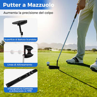 Set da Golf Completo con 9 Mazze e Sacca da Golf, Driver 460cc, da Uomo, Blu