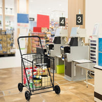 Carrello Portaspesa Pieghevole, Carrello Spesa con Ruote, Capacit¨¤ di Carico: 45 kg, 83L, 57 x 58 x 91 cm (Nero)