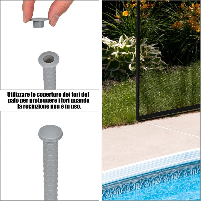 Recinzione di Protezione per Piscina, Barriera Protettiva, Cancelletto di Sicurezza per Piscina, 360 x 125 cm