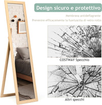 Specchiera da Terra Autoportante a Figura Intera, Specchio Rettangolare, in Legno (Legno)