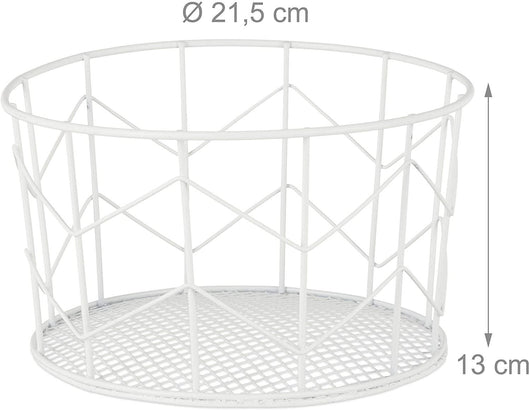 Cesto portabiancheria in filo metallico 21,5 cm colore bianco 13_0000827_2