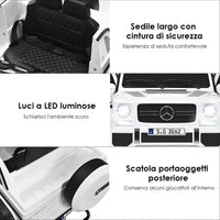 Mercedes Benz Macchina Elettrica per Bambini 12V, Veicolo Elettrico con Luci LED e Chiusura di Sicurezza, Macchina Cavalcabile per Bambini 3-8 Anni (Bianco)