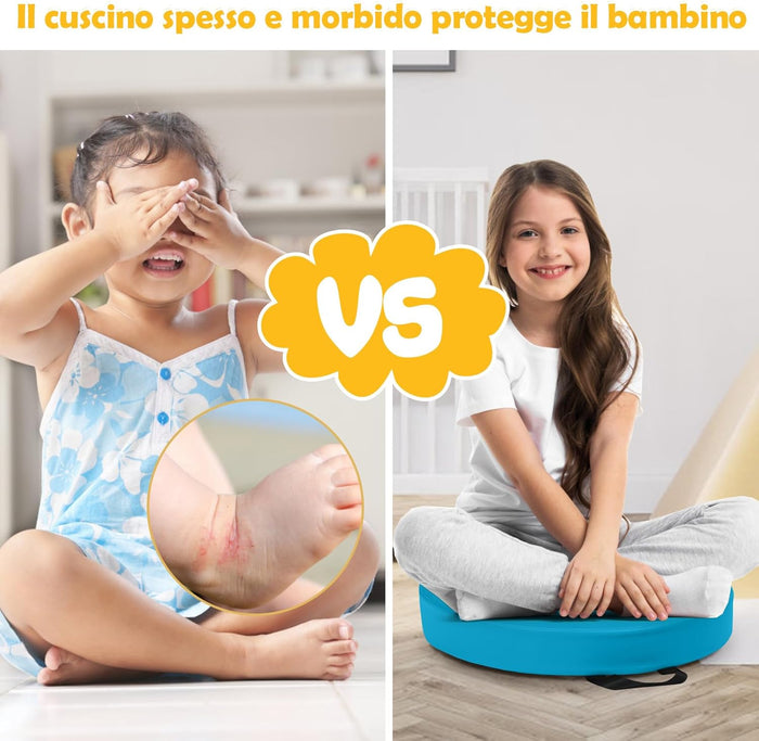 Tappeto per Bambini 6 Pezzi, Tappeto da Terra Cuscino Yoga Meditazione, per Camera da Letto e Salotto, Moderno 38x38x8cm