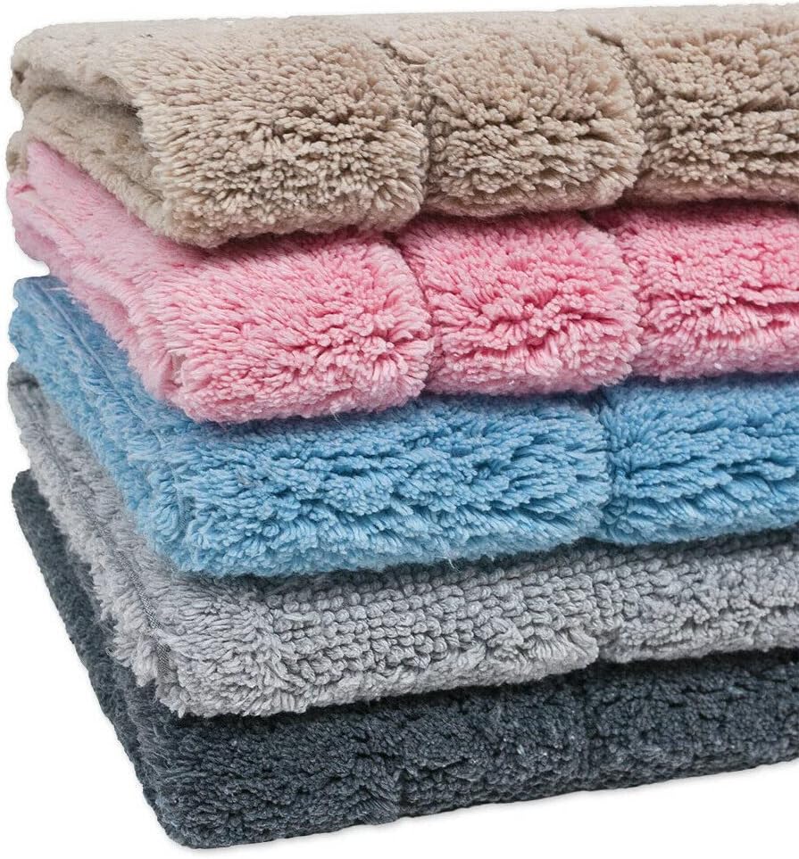 Tappeto Bagno Puro Cotone Morbido 3D Camera Sendiletto Elegante Lavabile Antracite 55x90 cm