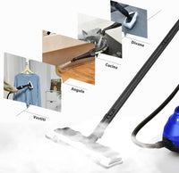 2000W Pulitore a Vapore con 19 Accessori e Serbatoio da 1,5L, Vapore per Tappeti, per Pulizie Profonde Pavimenti Finestre e Macchine (blu)